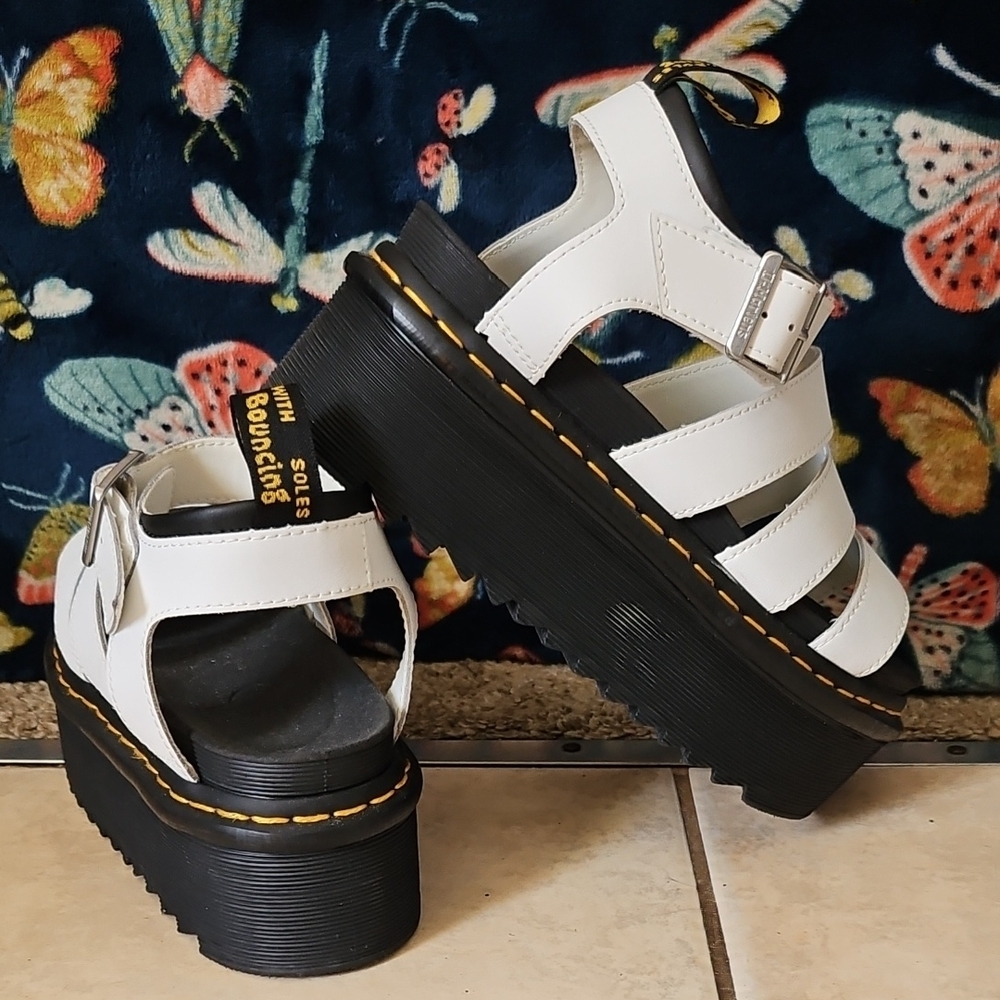 Dr. Martens White Leather Platform Fisherman Sandals - Picture 2 of 3